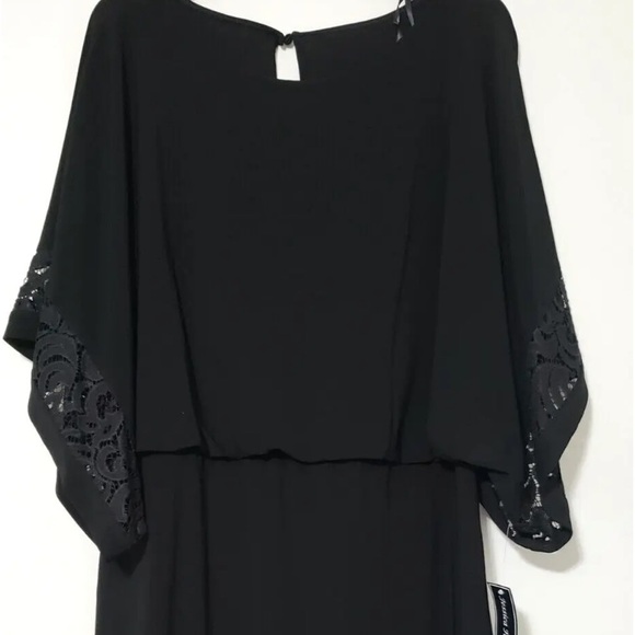 JESSICA HOWARD Womens Lace Solid Elbow Sleeve Boat Neck Knee Length dress size 8 - Picture 9 of 14